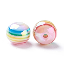 Colorido Perlas de resina de la raya, color de ab, Rondana plana, colorido, 12x10 mm, agujero: 2~2.5 mm