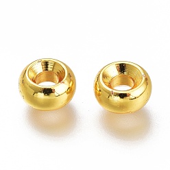 Golden Brass Spacer Beads, Long-Lasting Plated, Disc, Golden, 5x2.6mm, Hole: 2mm