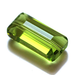 Желто-Зеленый Имитация Австрийские кристаллические шарики, класс AAA, граненые, прямоугольные, желто-зеленый, 10x15.5x7 мм, отверстие : 0.9~1 мм