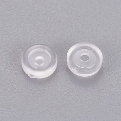 Claro Almohadillas de silicona cómodas para clip de rosca en pendientes, anti-dolor, clip en el cojín del pendiente, Claro, 5.5x1.5 mm, agujero: 1.6 mm