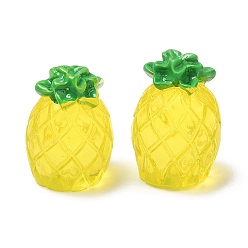 Pineapple Semi-stereoscopic Transparent Resin Cabochons, Fruit, Pineapple, 20x14mm