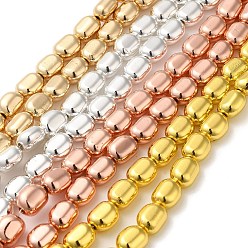 Couleur Mélangete Brins de perles d'hématite non magnétiques synthétiques galvanisées, ovale, couleur mixte, 9.5x8x6mm, Trou: 0.9mm, Environ 42 pcs/chapelet, 16.14'' (41 cm)