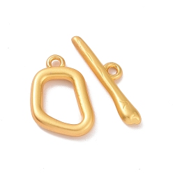 Matte Gold Color Alloy Toggle Clasps, Irregular Shape, Matte Gold Color, Ring: 17x12x2.5mm, Bar: 6x21.5x2mm, Hole: 1.4mm