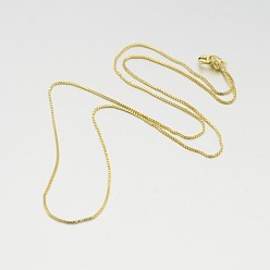 Золотой 925 стерлингового серебра цепи коробки ожерелья, с застежками пружинного кольца, тонкая цепь, золотые, 18 дюйм, 0.6 мм