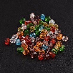 Mixed Color Faceted Transparent Glass Round Beads, Mixed Color, 3mm, Hole: 0.5mm, about 600pcs/bag