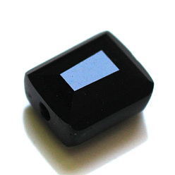 Noir Imitations de perles de cristal autrichien, grade de aaa, facette, rectangle, noir, 6x8x4mm, Trou: 0.7~0.9mm