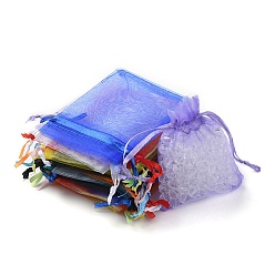 (52) Непрозрачная лаванда 20шт 10 цвета прямоугольные сумки из органзы на шнурке, разноцветные, 9x7 см, 2 шт / цвет