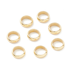 Chapado en Oro Real 18K 201 de acero inoxidable perlas espaciadoras, plano redondo / anillo, real 18 k chapado en oro, 8x2.5 mm, agujero: 6 mm