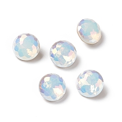 Opale Blanche AB Cabochons de strass en verre électroplaqué k9 de style ab léger, dos et dos plaqués, diamant, opale blanche ab, 8x4.5mm