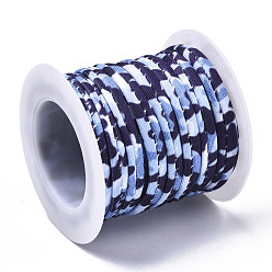 Bleu Ardoise Foncé Cordon élastique plat en polyester, sangle vêtement accessoires de couture, bleu ardoise foncé, 5mm, environ 3.28 yards (3m)/rouleau