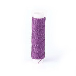 Фиолетовый Круглый вощеный полиэстеровый витой шнур, микро шнур макраме, для кожаных проектов, переплетное дело, фиолетовые, 0.35 мм, около 43 ярдов (40 м) / рулон