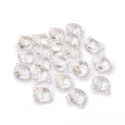 Claro Perlas de vidrio, para la fabricación de la joyería, gato, Claro, 12.5x14x6.5 mm, agujero: 1 mm