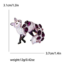 Thistle Alloy Brooches, Enamel Rhinestone Pin, Jewely for Women, Fox, Thistle, 31x37mm