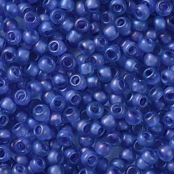 (934F) Frosted Purple Lined Light Sapphire Toho perles de rocaille rondes, perles de rocaille japonais, (934 f) saphir clair doublé violet givré, 11/0, 2.2mm, Trou: 0.8mm, environ5555 pcs / 50 g