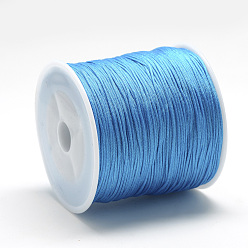 Dodger Blue Nylon Thread, Chinese Knotting Cord, Dodger Blue, 1mm, about 284.33 yards(260m)/roll