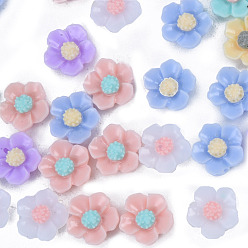 (52) Непрозрачная лаванда Непрозрачные кабошоны из смолы, цветок, разноцветные, 8x8x3 мм