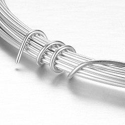 Argent Fil d'aluminium rond, fil d'artisanat en métal pliable, pour la fabrication de bijoux en perles, argenterie, Jauge 12, 2mm, 10 m/rouleau (32.8 pieds/rouleau)