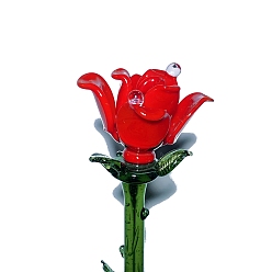 Красный Искусственный цветок из стекла, искусственный цветок для внутреннего и наружного украшения, красные, 200 мм