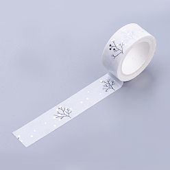 Blanco Cintas de papel decorativas del libro de recuerdos de bricolaje, cintas adhesivas, árbol de la vida, blanco, 15 mm