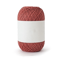 Indian Red 175M Size 5 Linen & Polyester Crochet Threads, Embroidery Thread, Yarn for Lace Hand Knitting, Indian Red, 1mm