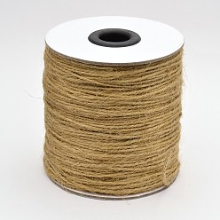 Перу 3 -креплённый джутовый шнур, джутовая струна, джутовый шпагат, для изготовления ювелирных изделий, Перу, 1.5 мм, около 164.04 ярдов (150 м) / рулон