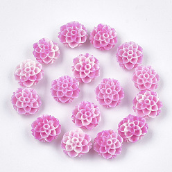 Orchidée Perles de corail synthétiques, teint, fleur de lotus, orchidée, 10x11x6.5mm, Trou: 1.2mm