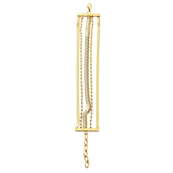 Oval 304 Stainless Steel Chains Multi-strand Bracelet for Women, Golden, Oval, 6-7/8 inch(17.5cm)