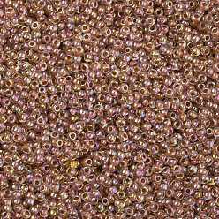 (1847) Light Terra Cotta Lined Crystal Rainbow Toho perles de rocaille rondes, perles de rocaille japonais, (1847) arc-en-ciel de cristal doublé terre cuite clair, 11/0, 2.2mm, Trou: 0.8mm, environ5555 pcs / 50 g
