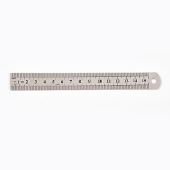 Stainless Steel Color Stainless Steel Ruler, 15/20/30cm Metric Rule Precision Double Sided Measuring Tool School & Educational Supplies, Stainless Steel Color, 174x19x0.5mm