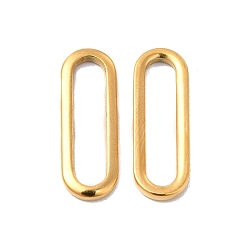 Chapado en Oro Real 18K Chapado iónico (ip) 304 anillos de eslabones de acero inoxidable, oval, real 18 k chapado en oro, 17.5x6.5x1 mm, diámetro interior: 15.5x3 mm