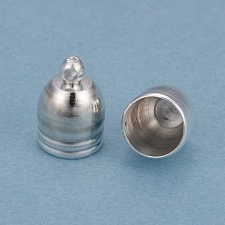 925 Sterling Silver Plated Brass Cord End Cap for Jewelry Making, Long-Lasting Plated, Column, 925 Sterling Silver Plated, 13x9mm, Hole: 1.8mm, Inner Diameter: 8mm