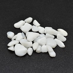 Glass Opaque Glass Chip Beads, No Hole, 3~8x6~10mm, about 3800pcs/500g