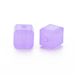 Dark Orchid Imitation Jelly Acrylic Beads, Cube, Dark Orchid, 11.5x11x11mm, Hole: 2.5mm, about 528pcs/500g