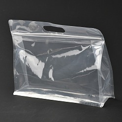 Clear Transparent Plastic Zip Lock Bag, Plastic Stand up Pouch, Resealable Bags, with Handle, Clear, 23x30x0.08cm