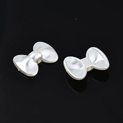 Ivoire Perles de nacre en plastique ABS, bowknot, blanc crème, 14.5x19.5x5mm, Trou: 1.6mm