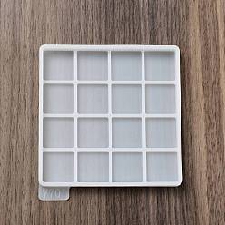 White DIY Mosaic Effect Square Cup Mat Silicone Molds, Resin Casting Molds, For UV Resin, Epoxy Resin Craft Making, White, 114x104x9mm