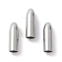 Stainless Steel Color 304 Stainless Steel Cord Ends, End Caps, Bullet, Stainless Steel Color, 7.47x2.47mm, Inner Diameter: 2.04mm