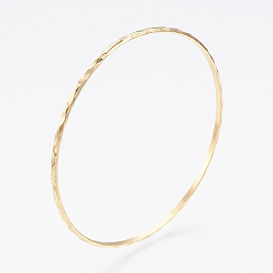 Doré  304l bracelets bouddhistes en acier inoxydable, ondulation, or, 2-5/8 pouce (6.8 cm), 2.5mm