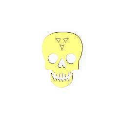 Skull Pegatinas decorativas autoadhesivas de latón, calcomanías de metal bañadas en oro, para manualidades de resina epoxi, cráneo, 30 mm