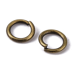 Bronce Antiguo Anillos de salto abiertos anillos de salto de latón, sin plomo y cadmio, Bronce antiguo, 8x1 mm, 18 calibre, diámetro interior: 6 mm, Sobre 4300 unidades / 500 g
