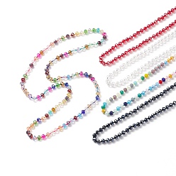 Couleur Mélangete 5 pcs 5 ensemble de colliers de perles de verre bling style pour femmes, couleur mixte, 35.43 pouce (90 cm), 1 pc / style