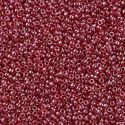 (RR324) Transparent Cranberry Luster Cuentas de rocailles redondas miyuki, granos de la semilla japonés, (rr 324) brillo de arándano transparente, 11/0, 2x1.3 mm, agujero: 0.8 mm, sobre 1100 unidades / botella, 10 g / botella