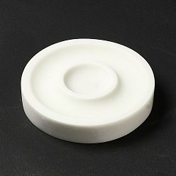 Белый Подставки для диаплея с одним браслетом из смолы, плоско-круглые, белые, лоток : 20 мм, 8.9x1.75 см