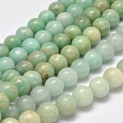 Amazonite Catégorie b amazonite naturelle brins de perles rondes, 6mm, Trou: 1mm, Environ 63 pcs/chapelet, 15.5 pouce
