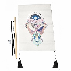 White Chakra Cloth Wall Hanging Tapestry, Trippy Yoga Meditation Tapestry, Vertical Tapestry, for Home Decoration, Rectangle, White, 653~665x345~349x1mm