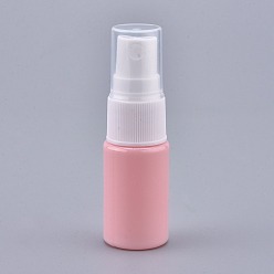 Pink Empty Portable PET Plastic  Spray Bottles, Fine Mist Atomizer, with Dust Cap, Refillable Bottle, Pink, 7.55x2.3cm, Capacity: 10ml(0.34 fl. oz)