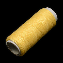 Vara de Oro Cables de hilo de coser de poliéster de 402 paño o del arte DIY, vara de oro, 0.1 mm, sobre 120 m / rollo, 10 rollos / bolsa