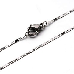 Stainless Steel Color 304 Stainless Steel Mariner Link Chain Necklaces, with Lobster Clasps, Stainless Steel Color, 17.7 inch(45cm)