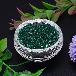 Bleu Vert Imitation facettes cristal autrichien rangées de perles, grade de aaa, Toupie, sarcelle, 4x4mm, trou: 0.7~0.9 mm, environ 1440 PCs / sachet 