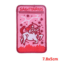 Sagittarius Rectangle with Constellation Computerized Embroidery Cloth Iron on/Sew on Patches, Costume Accessories, Sagittarius, 78x50mm